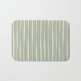 Organic Watercolor Striped Pattern in Sage Bath Mat