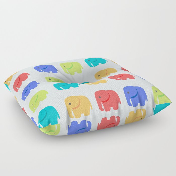 Infinite Rainbow Elephants Floor Pillow