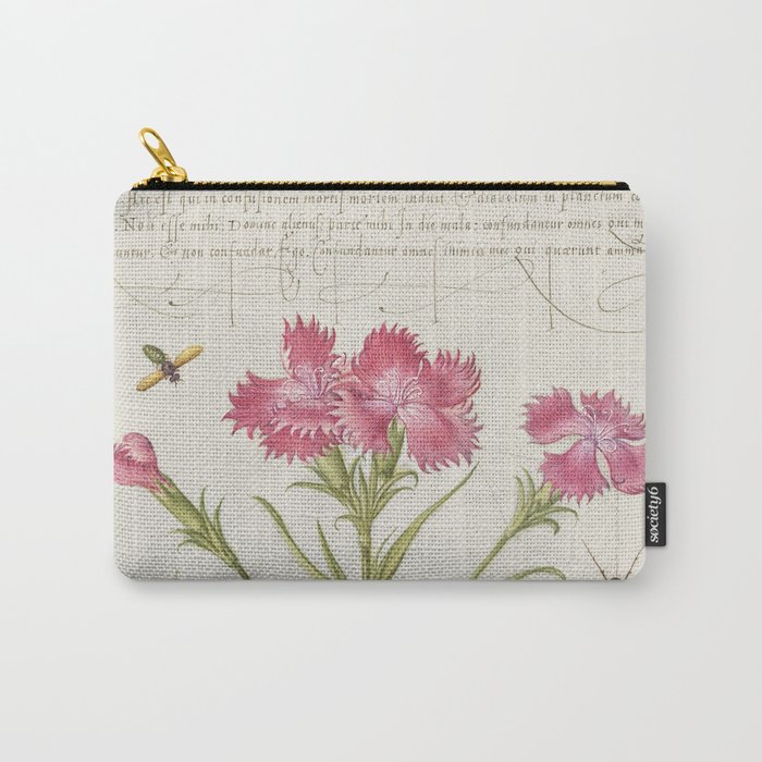 Vintage calligraphic floral art Carry-All Pouch