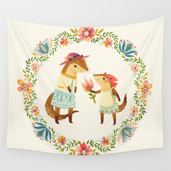 Otterly Grateful Wall Tapestry