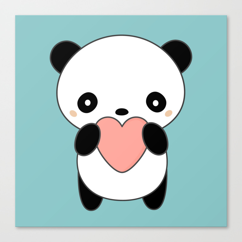 Kawaii Cute Panda Heart Canvas Print By Wordsberry Society6 Frequent special offers and discounts up to 70% off for all products! kawaii cute panda heart canvas print by wordsberry