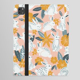 Bunnies & Blooms – Teal & Blush iPad Folio Case