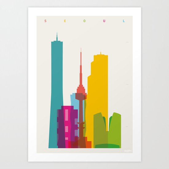 Shapes of Seoul accurate to scale Art Print