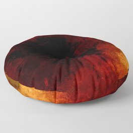 Abstract dark splashed red orange brown Floor Pillow