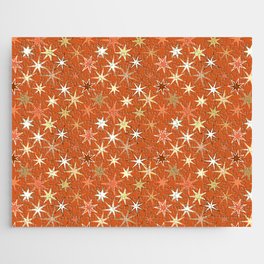 Modern Starburst Print, Deep Mandarin Orange Jigsaw Puzzle