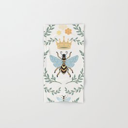 Queen Bee with Gold Crown and Laurel Frame Hand & Bath Towel