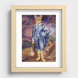 Homage to Gainsborough Blue Boy Tabby Cat Recessed Framed Print