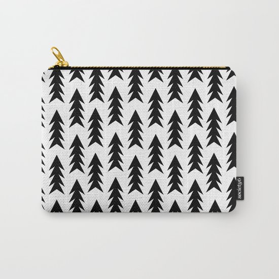 Trees - black and white modern minimal camping nature wanderlust hipster vintage retro classic natur Carry-All Pouch
