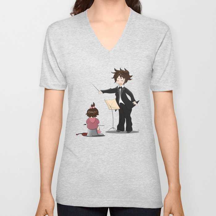 The little conductor V Neck T Shirt