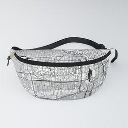 Chicago White Map Fanny Pack