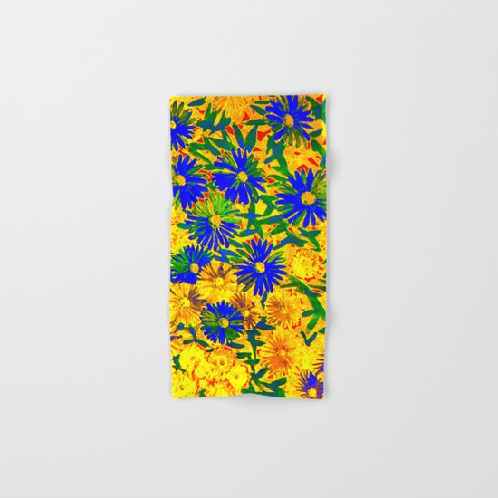 blue flowers by a sunny day Hand & Bath Towel