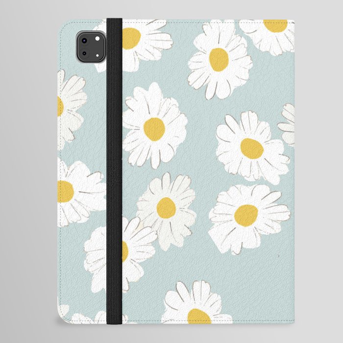 Scandinavian Summer Pastel Daisy Flower iPad Folio Case