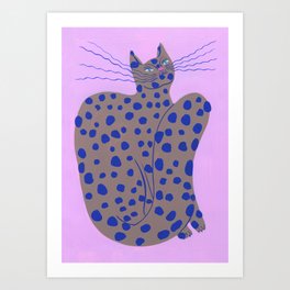 Cat with a dotted fur Art Print
