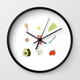 Cobb Salad Wall Clock | Food, Graphicdesign, Kitchen, Digital, Drawing, Cute, Vector, Illustration 