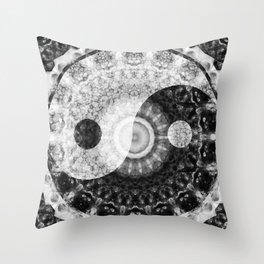 Ideal Balance Black And White Yin and Yang by Sharon Cummings Throw Pillow