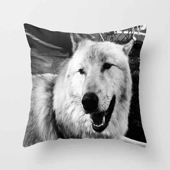 Wolf Dog Throw Pillow