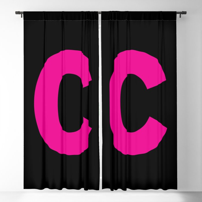 letter C (Magenta & Black) Blackout Curtain