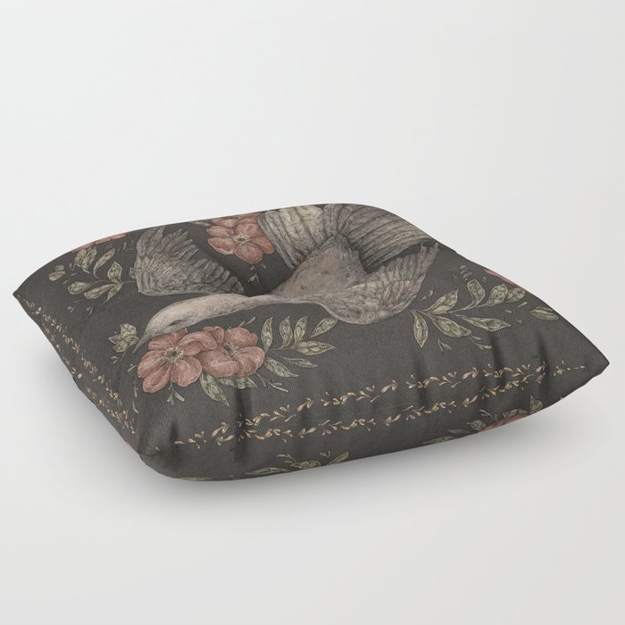 Dove and Flowers Floor Pillow