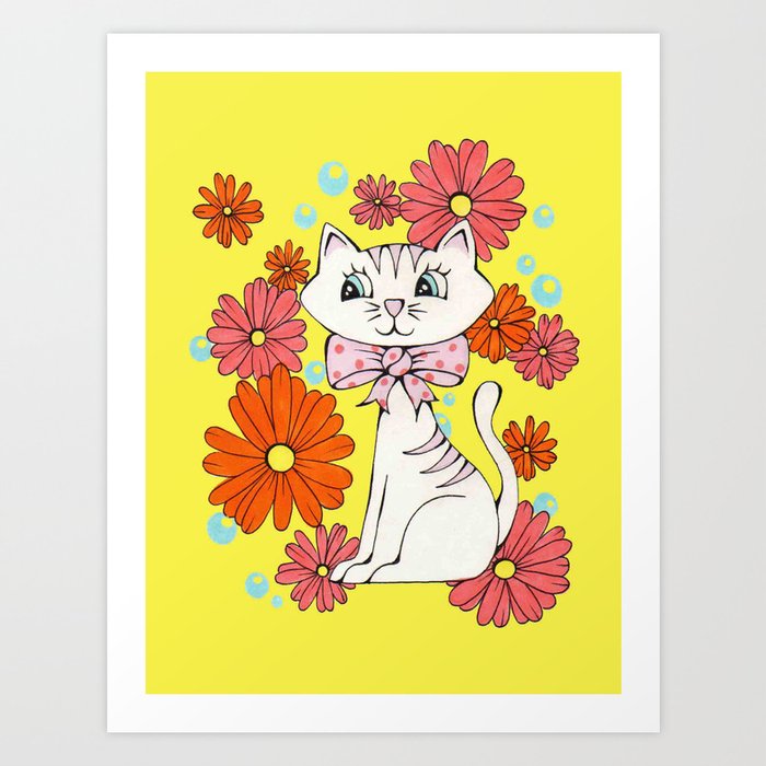Vintage Kitty Art Print