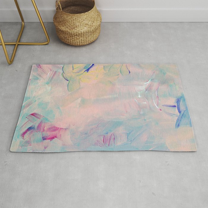 Abstract paint in pink Rug