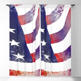 American Flag Grunge Blackout Curtain