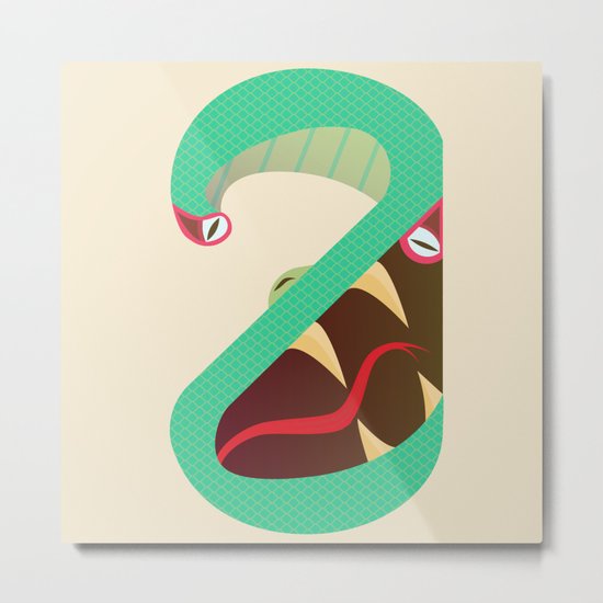 2Snake Mask Metal Print