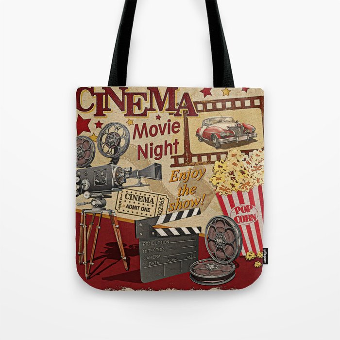 Cinema retro poster. Tote Bag