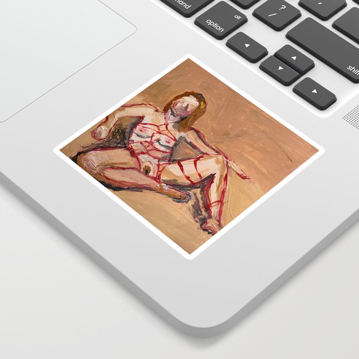 Woman in red rope Sticker