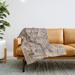 Silk Esfahan Persian Carpet Print Throw Blanket