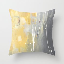 50 Shades of Grey and Yellow Throw Pillow