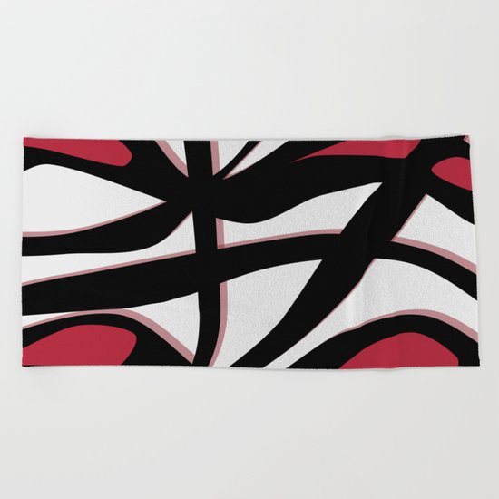 Tangled Red Beach Towel