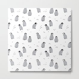 Baby Emperor Penguins Metal Print