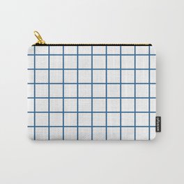 Minimalism Window Pane Grid, Blue on White Carry-All Pouch