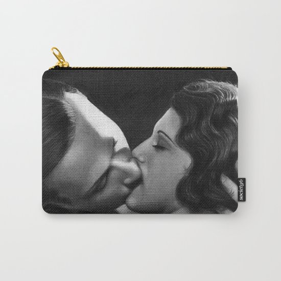 Kissing vintage couple - photorealistic pencil drawing Carry-All Pouch