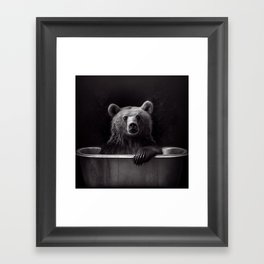 Bath Time for Bear Framed Art Print