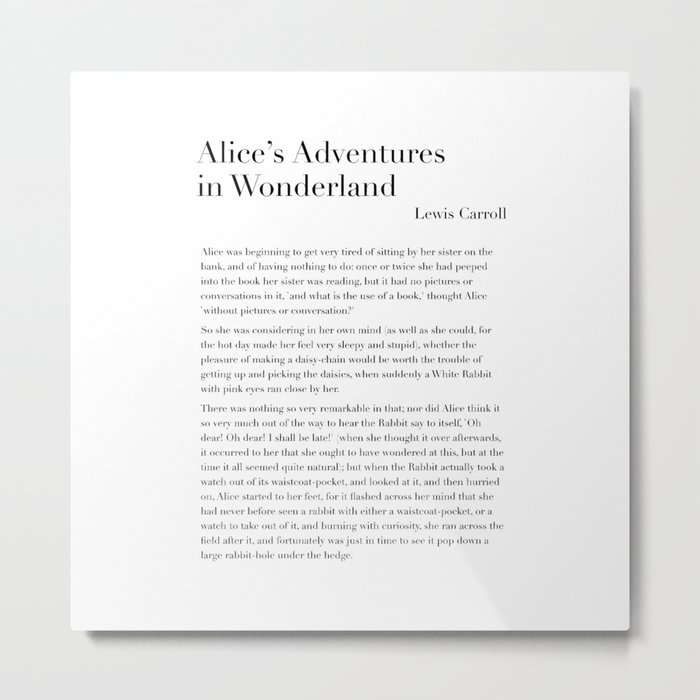 Alice's Adventures in Wonderland by Lewis Carroll Metal Print