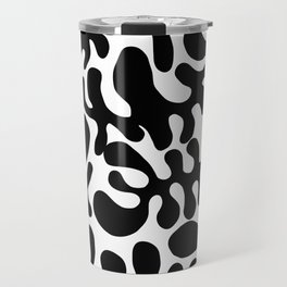 Black Matisse cut outs seaweed pattern on white background Travel Mug