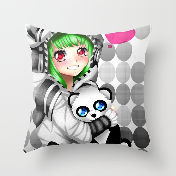 Anime girl Throw Pillow