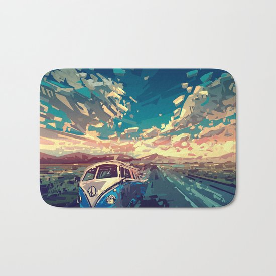 summer road landscape Bath Mat