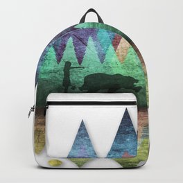 Forest Frends Trails Backpack | Hike, Mountains, Digital, Wild, Wildgirl, Owl, Bigbear, Fantasy, Trees, Girl 