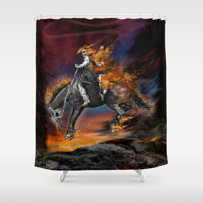 Texas Ghost Rider Shower Curtain By Douglarue Society6