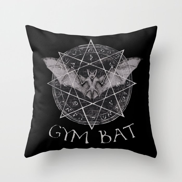 Gym Bat Duffle Bag Throw Pillow