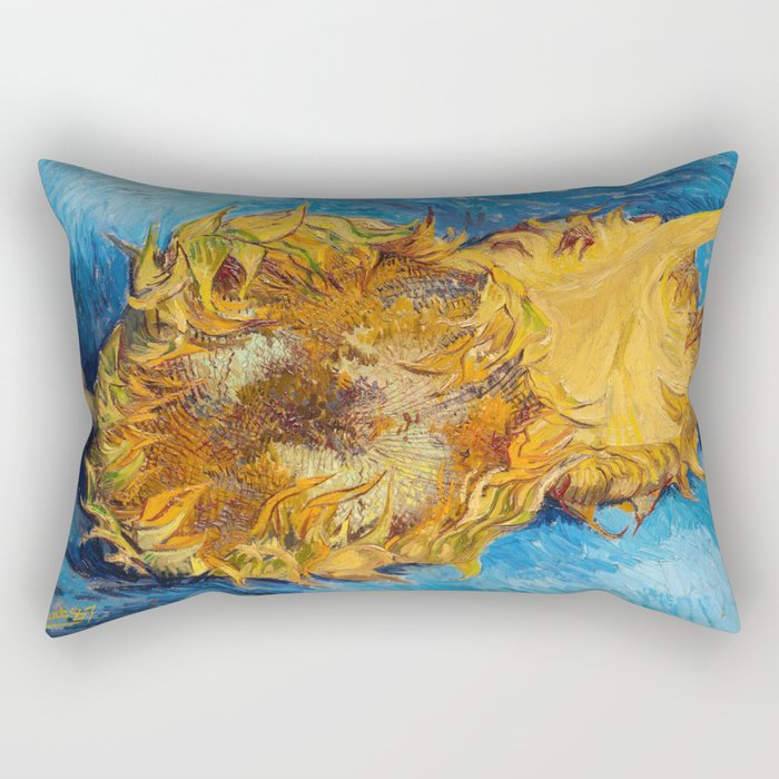 Vincent van Gogh - Two Cut Sunflowers Rectangular Pillow