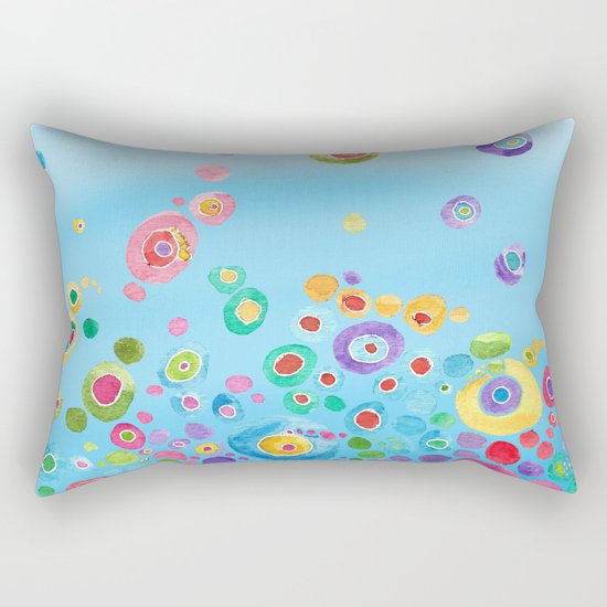 Inner Circle - Blue Rectangular Pillow