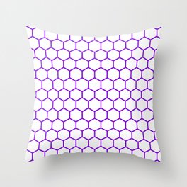 Honeycomb (Violet & White Pattern) Throw Pillow