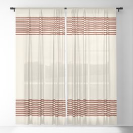 Band in Rust Sheer Curtain