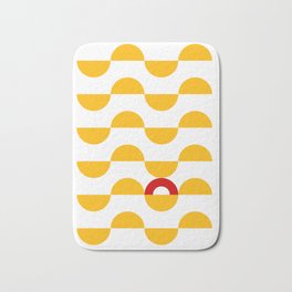 Yellow Waves with Red Accent Bath Mat