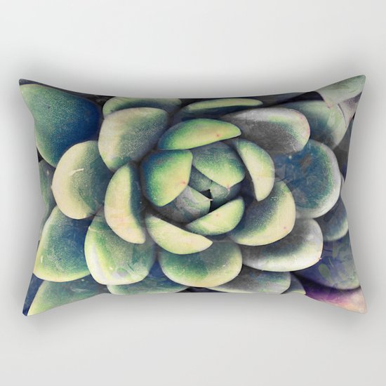 Green & yellow succulent Rectangular Pillow