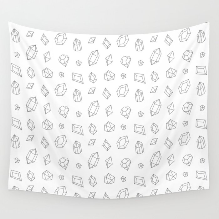 Grey Gems Pattern Wall Tapestry