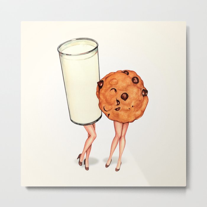Milk & Cookie Pin-Ups Metal Print
